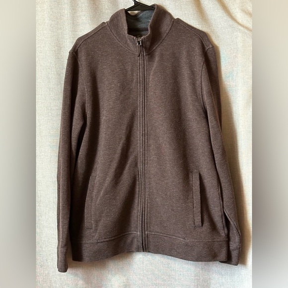 Tasso Elba Other - Tasso Elba•full-zip sweater•men’s large•cotton blend•pockets•relaxed fit•brown